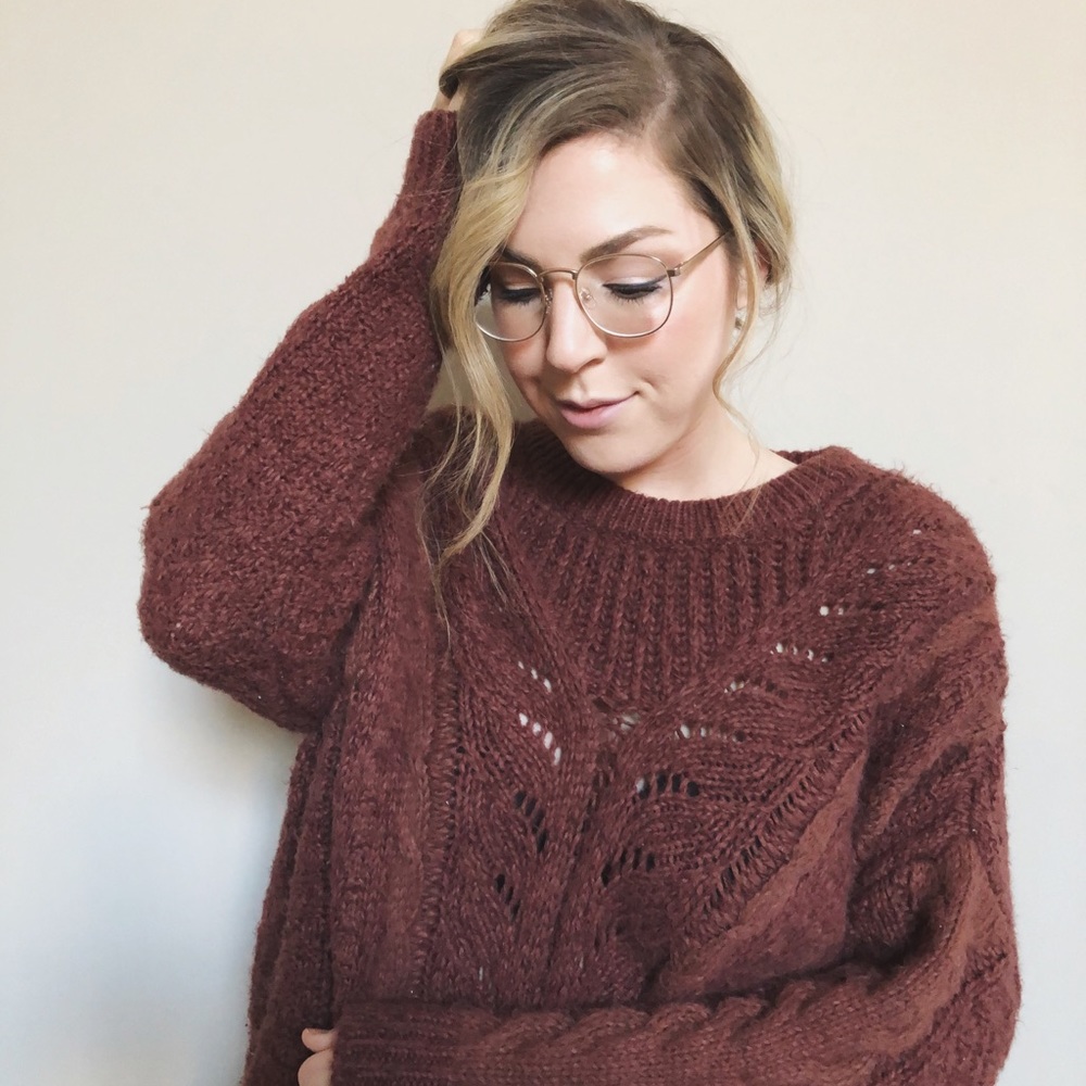 Urban Outfitters Maroon Burgundy Wine Sweater L